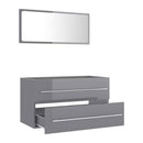 2 Piece Bathroom Furniture Set High Gloss Grey 80Cm Chipboard