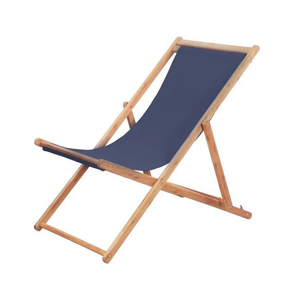 Folding Beach Chair Fabric And Eucalyptus Wooden Frame