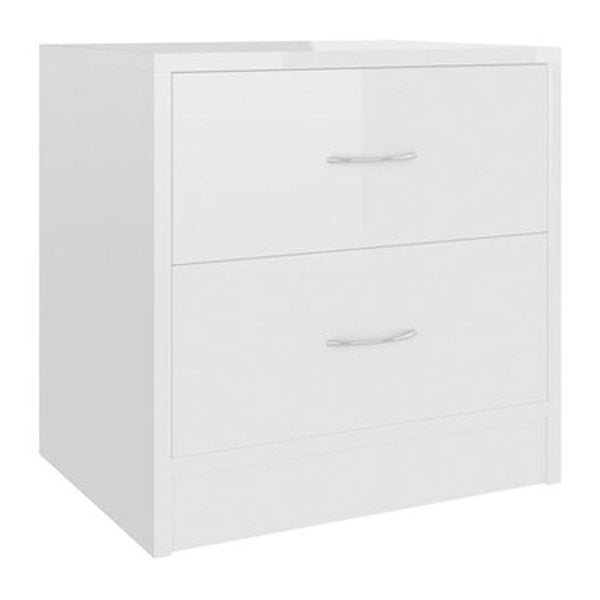 Bedside Cabinet High Gloss White 40X30X40 Cm Chipboard