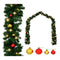 Christmas Garland Decorated With Baubles And Led Lights 10 M