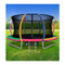 Trampoline 14Ft Round With Basketball Hoop Enclosure Safety Net Pad