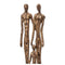 Gold Wood Standing Family Sculpture On Black Base