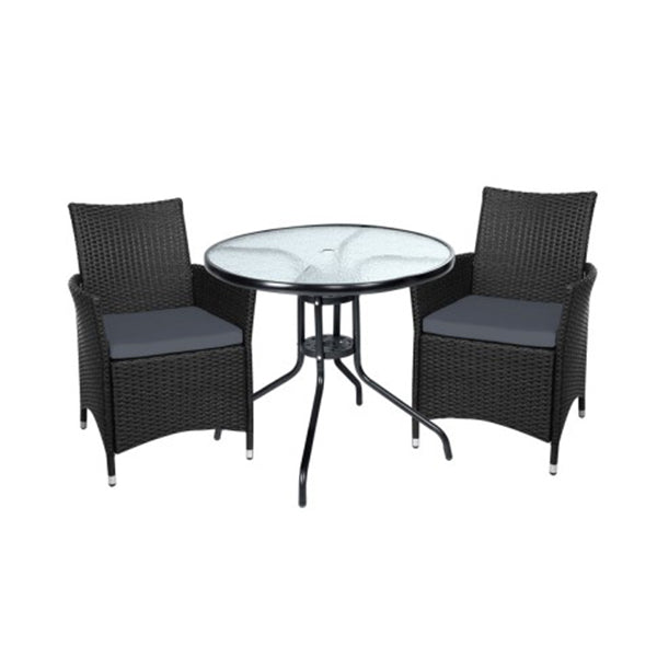 Outdoor Furniture Dining Chair Table Bistro Set Wicker Cafe Bar Set