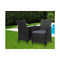 Outdoor Bistro Set Chairs Patio Dining Wicker Garden Cushion X2