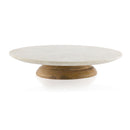 Marv Mango Wood And Marble Lazy Susan Silver