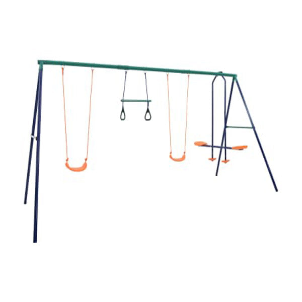 Swing Set With Gymnastic Rings And 4 Seats Steel
