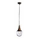 Vintage Ceiling Lamp Glass With Wood Fitting