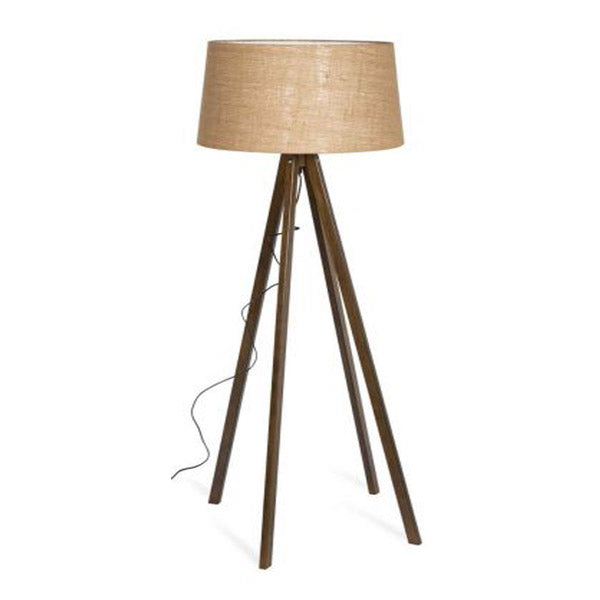 Wooden Tripod Floor Lamp With Jute Shade 48X48X155Cm