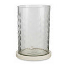 Glass Hurricane Lamp With Marble Base 130X255Mm