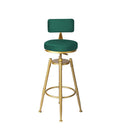 Bar Stools Kitchen Stool Chair Swivel Velvet Green And Gold