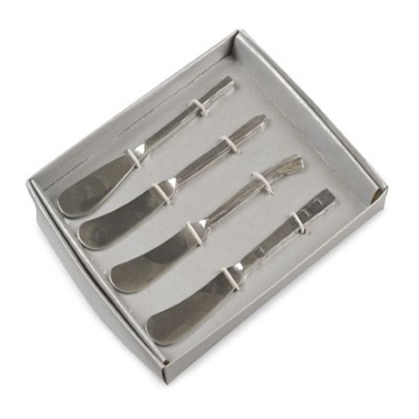 4 Piece Assorted Stainless Steel Pate Knives Silver