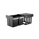 15L Twin Pull Out Kitchen Waste Basket Black Set of 2