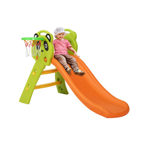 Slide Basketball Hoop Activity Center Outdoor Toddler Play Set Orange