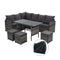 Outdoor Furniture Dining Sofa Set Wicker 9 Seater Storage Cover