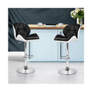 2X Kitchen Bar Stools Swivel Bar Stool Chairs Leather Gas Lift Black