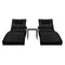 Sun Loungers 2 Pcs With Table Poly Rattan And Textilene Black