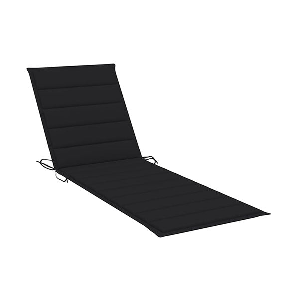 Sun Lounger Cushion Black 200X70X3Cm Fabric