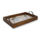 Antique Wooden Tray With Medallion Pattern And Metal Handles 65X40Cm