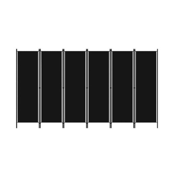 6 Panel Room Divider Black 300 X 180 Cm