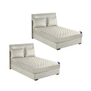 2X White 183Cm Wide Cross Hatch Mattress Cover Thick Quilted