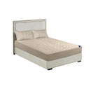 Beige 183Cm Wide Mattress Cover Quilted Stretchable Sheet Protector