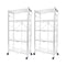 2X 5 Tier Steel White Foldable Display Stand Multi-Functional Shelves Portable Storage Organizer with Wheels