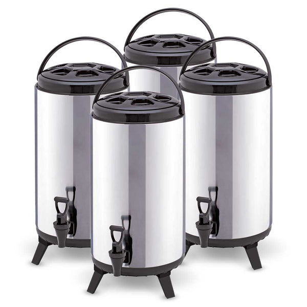 4X 10L Portable Insulated Cold/Heat Coffee Tea Beer Barrel Brew Pot With Dispenser