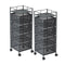 2X 4 Tier Steel Square Rotating Kitchen Cart Multi-Functional Shelves Portable Storage Organizer with Wheels