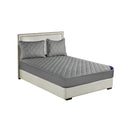 Grey 153Cm Wide Cross Hatch Mattress Cover Quilted Bed Sheet