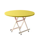 Yellow Dining Table Portable Round Surface Space Saving Folding Desk Home Decor