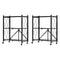 2X 3 Tier Steel Black Foldable Kitchen Cart Multi-Functional Shelves Portable Storage Organizer with Wheels