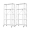 2X 5 Tier Steel White Foldable Kitchen Cart Multi-Functional Shelves Portable Storage Organizer with Wheels