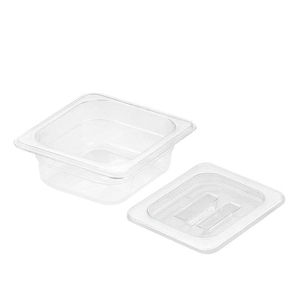 65mm Clear Gastronorm GN Pan 1/6 Food Tray Storage with Lid