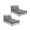 2X Grey 183Cm Wide Cross Hatch Mattress Cover Quilted Stretchable