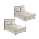 2X White 153Cm Wide Cross Hatch Mattress Cover Thick Quilted