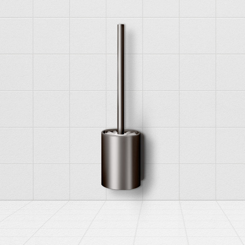 27cm Wall-Mounted Toilet Brush with Holder Bathroom Cleaning Scrub Dark Grey