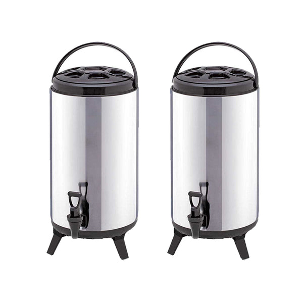 2X 14L Portable Insulated Cold/Heat Coffee Tea Beer Barrel Brew Pot With Dispenser
