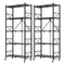 2X 5 Tier Steel Black Foldable Display Stand Multi-Functional Shelves Portable Storage Organizer with Wheels