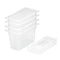 200mm Clear Gastronorm GN Pan 1/3 Food Tray Storage Bundle of 4 with Lid