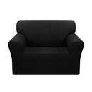 1-Seater Black Sofa Cover Couch Protector High Stretch Lounge Slipcover Home Decor