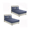 2X Blue 153Cm Wide Cross Hatch Mattress Cover Quilted Stretchable