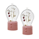 2X Pink 360 Degree Rotating Led Light 2 Layered Jewelry Storage Box