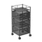3 Tier Steel Square Rotating Kitchen Cart Multi-Functional Shelves Portable Storage Organizer with Wheels