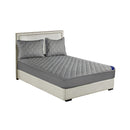 Grey 183Cm Wide Cross Hatch Mattress Cover Quilted Stretchable
