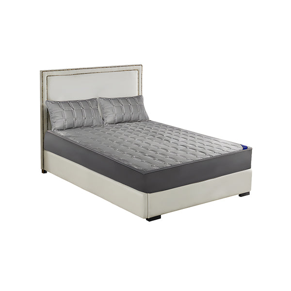 Grey 153Cm Wide Mattress Cover Quilted Stretchable Bed Sheet