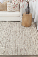 Harbour Brook Beige Lattice Wool Rug