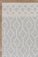 Hazel Brook Grey Lattice Wool Rug