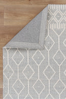 Hazel Brook Grey Lattice Wool Rug