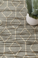 Indigo Brook Lattice Wool Rug