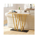 100Cm Gold Entryway Table Console Table With Faux Marble Table White